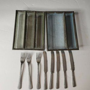 Miniature Knives and Forks 2 Wire Baskets Germany